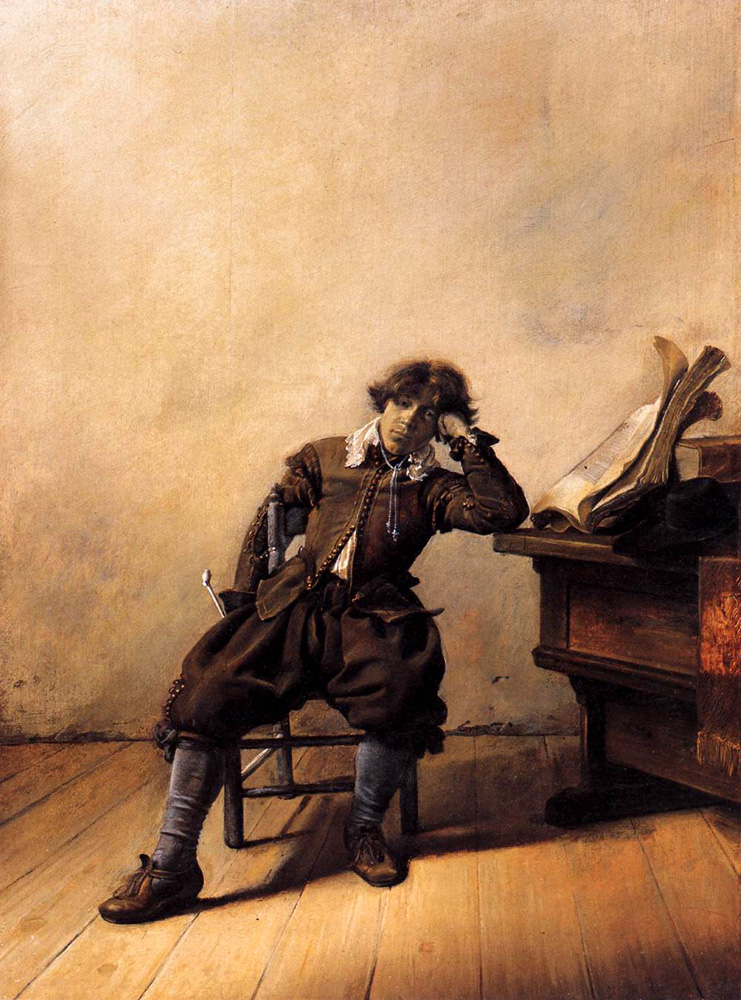 young scholar in his study melancholy